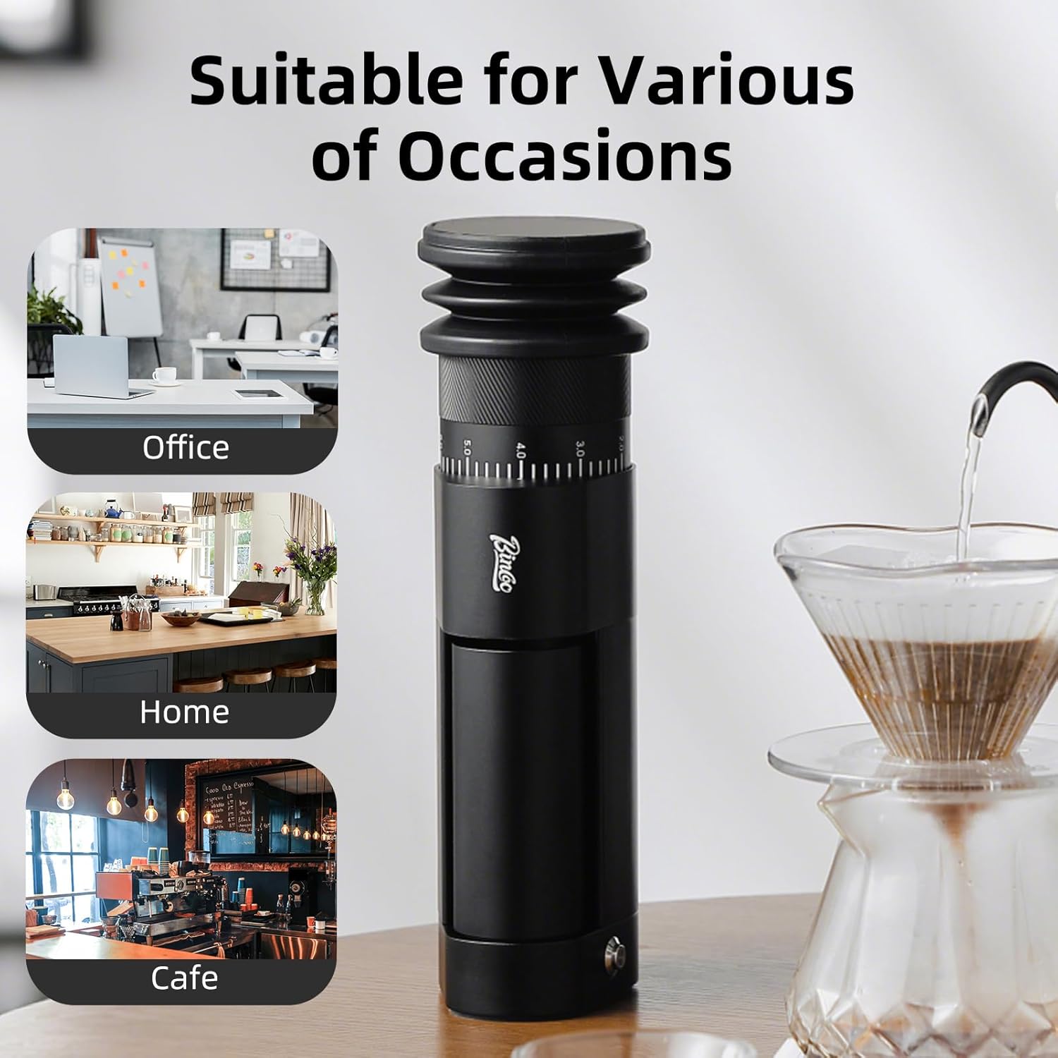Electric Espresso Grinder - One-Touch Coffee Bean Grinder with