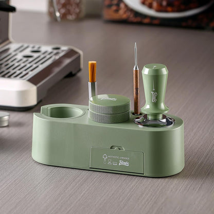 Espresso Tamping Station,Espresso Organizer Station Fit for 51/58mm,Plastic Espresso Station Coffee Tamper Station, Multifunctional Coffee Tools Organzier 4 in 1