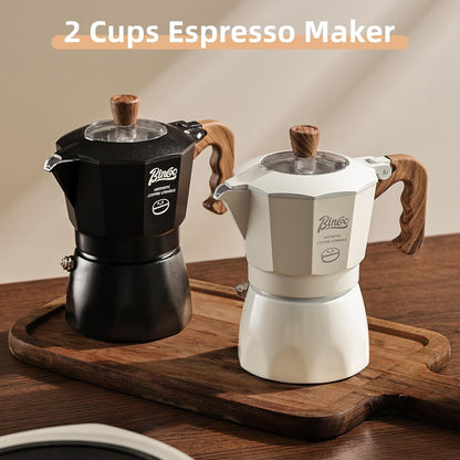 Bincoo Stovetop Espresso Maker - Italian Coffee Maker for Gas & Electric Stove,Small Moka Pot for Italian and Cuban Café Brewing,2 Espresso Cups, Portable