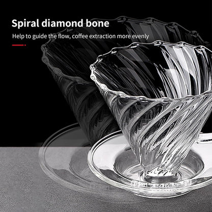 Bincoo Coffee Dripper,with 40 coffee filters Resuable Pour Over Coffee Maker With Handle, Slow Brewing Coffee Pour Over for Cafe, Travel, Home&Offices, 01 (Borosilicate Glass, 1-2 Cups(V01)