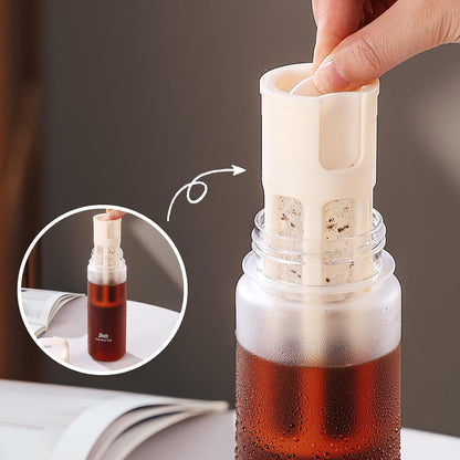 Bincoo GYKF2194 Cold Brew Coffee Maker 15oz, Iced Coffee Maker with Fine Mesh Filter,Cold Brew Travel Cup,Leakproof and Portable Lid (White)