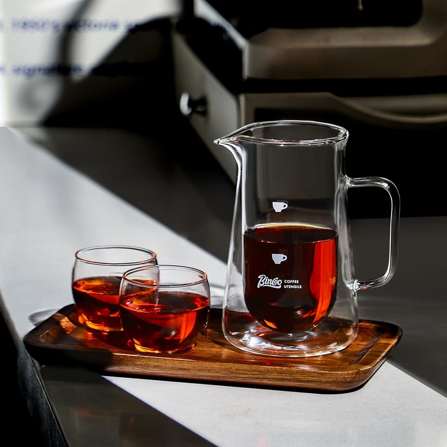 Double Wall Glass Coffee Carafe - Coffee Decanter Coffee Server for Pour Over, Coffee Pot, Borosilicate Glass For Coffee, Tea, Whiskey, Cocktails & All Beverages