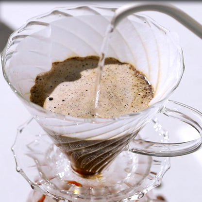 Bincoo Coffee Dripper,with 40 coffee filters Resuable Pour Over Coffee Maker With Handle, Slow Brewing Coffee Pour Over for Cafe, Travel, Home&Offices, 01 (Borosilicate Glass, 1-2 Cups(V01)