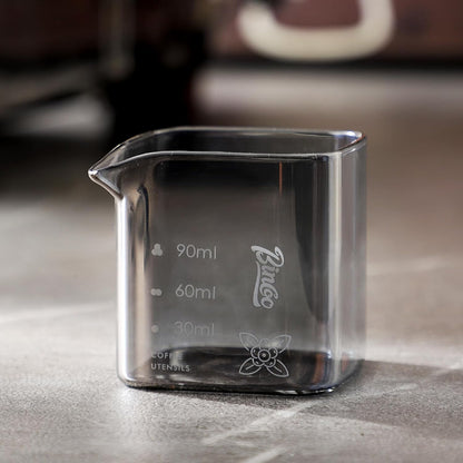 Espresso Cup 2 Pack,Espresso Shot Glass Set with Spout,150ML Espresso Accessories, Glass Shot Cup for Barista