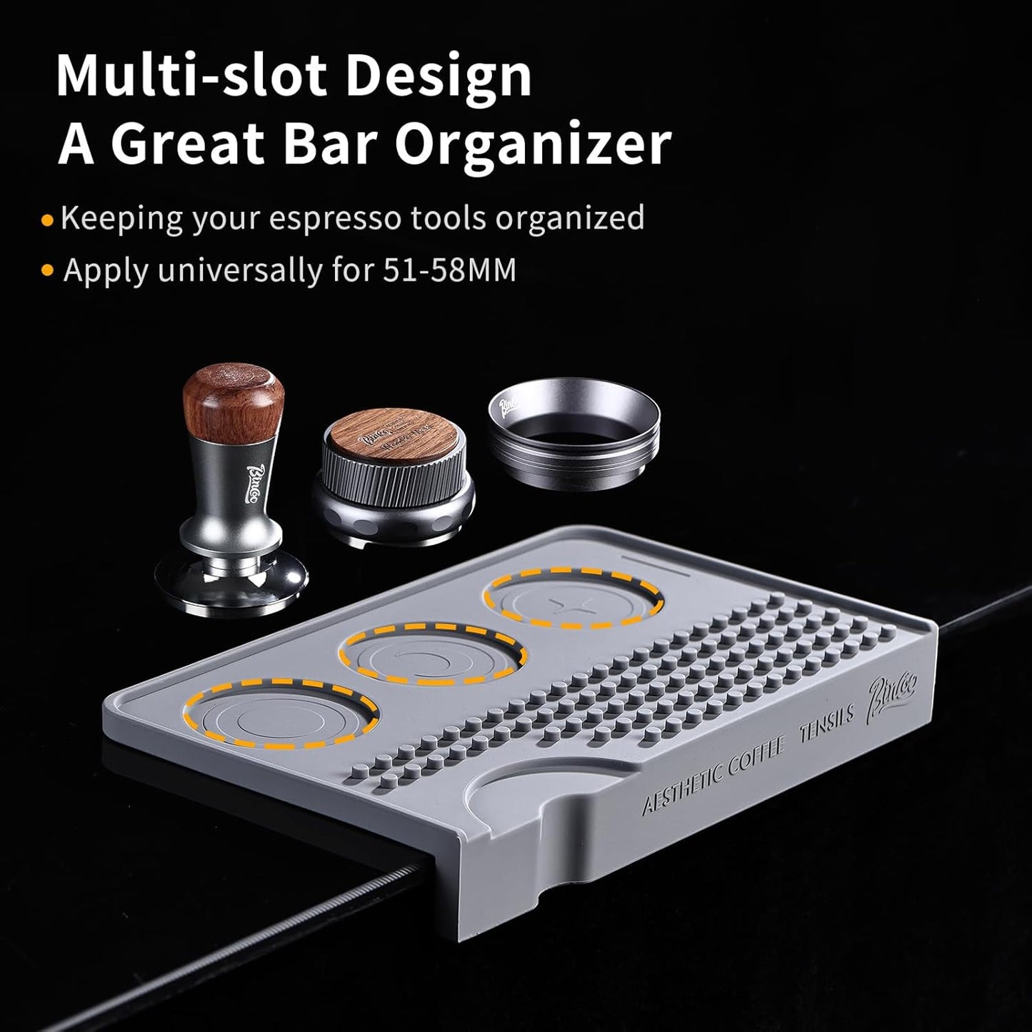 Espresso Tamping Mat - Silicone Coffee Bar Mat Tamper Mat,Espresso Accessory for Baristas Home Kitchen Bar Coffee Shop