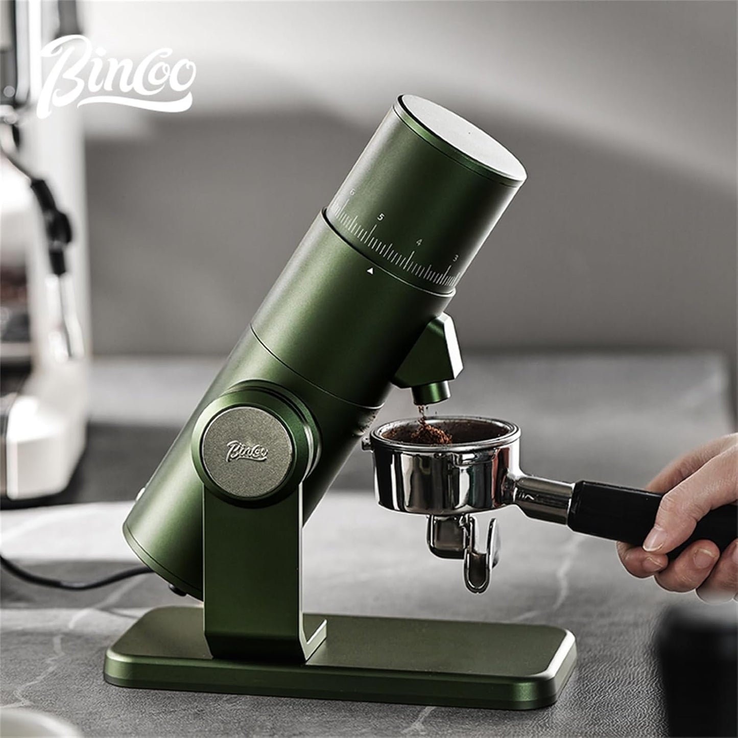 Bincoo DM01 Electric Coffee Grinder Stepless Adjustment Grinding Settings,Stainless Steel Burr Coffee Grinder with Brush and Top Blower for Home Use Pour Over&Espresso