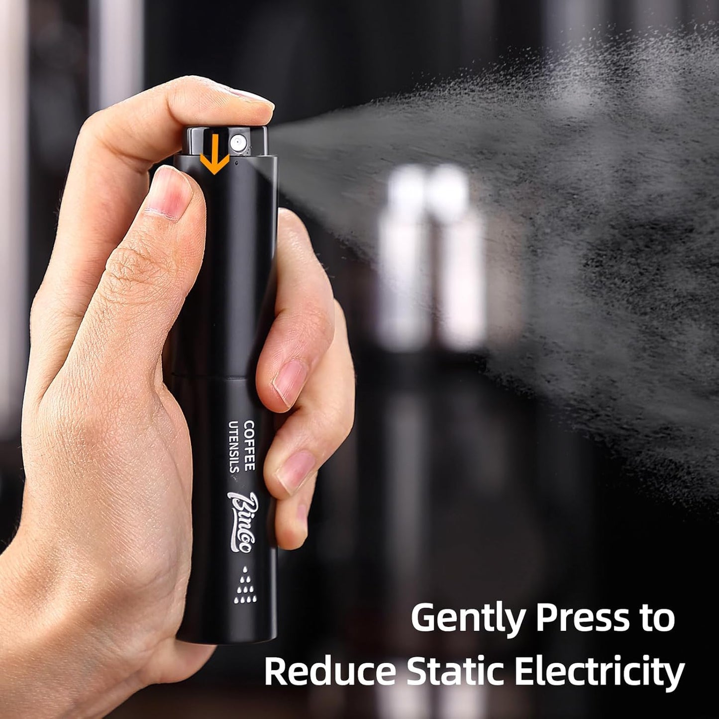 Bincoo GYKF1302 Coffee Spray Bottle - 10ml Capacity Coffee Bean Sprayer, Anti-static Coffee Bean Spritzer, Small and Portable for Travel (Black)