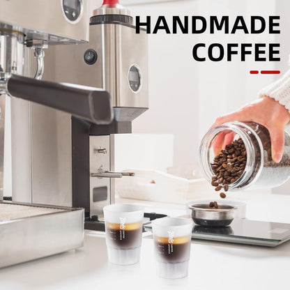 Measuring Shot Glasses 50ML Espresso Measuring Cup - 2 Pieces - Crystal - Frosted Glass, Perfect for Accurate Coffee espresso Alcohol & Ingredient Measuring - Versatile for Kitchen Cafe & Bar Use