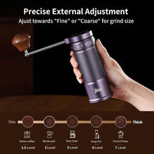 Manual Coffee Grinder with Foldable Handle, Conical Burr Coffee Grinder with 20g Capacity, Adjustable External Grind Setting for Travel,Camping,Home