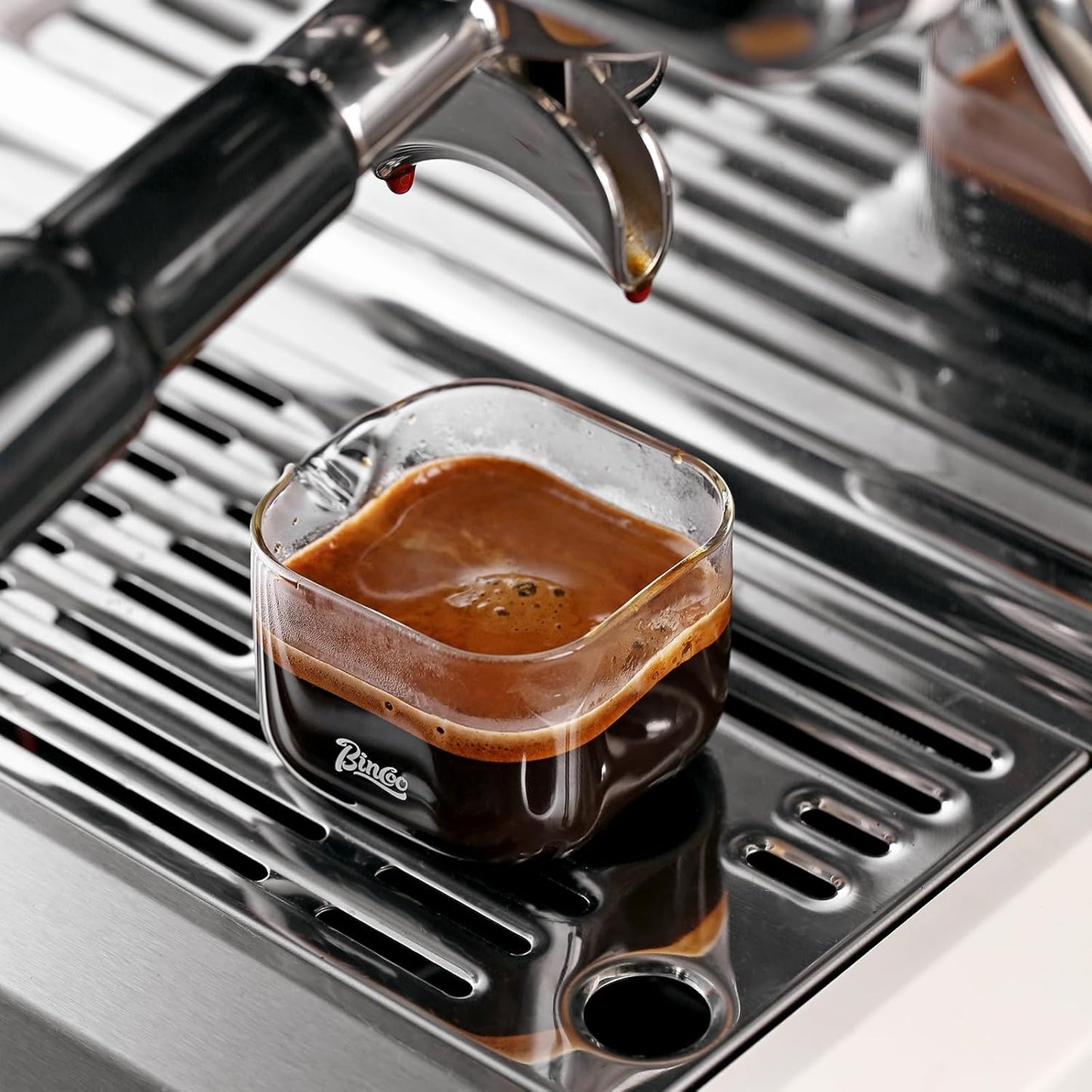 Bincoo Espresso Cups 2-Pack, Espresso Measuring Cup, Espresso Shot Glass V-shape, Espresso Accessories, Glass Measuring Cup, Clear