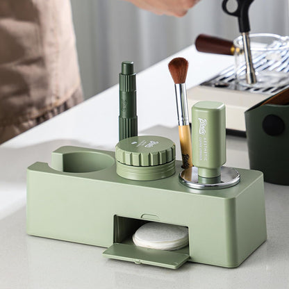 58mm Espresso Tamper - 58mm Coffee Tamper with Spring Loaded and Stainless Steel Ripple Base,Adjustable Depth Espresso Hand Tampers for 58mm Portafilter (Green)