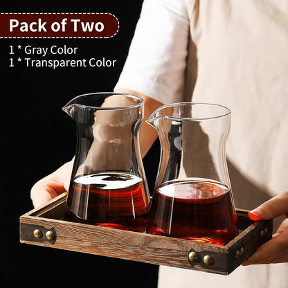 Bincoo 16oz Glass Coffee Carafe with Wood Heat-Resistant Layer, Coffee Decanter Coffee Server for Pour Over, Coffee Pot, Clear