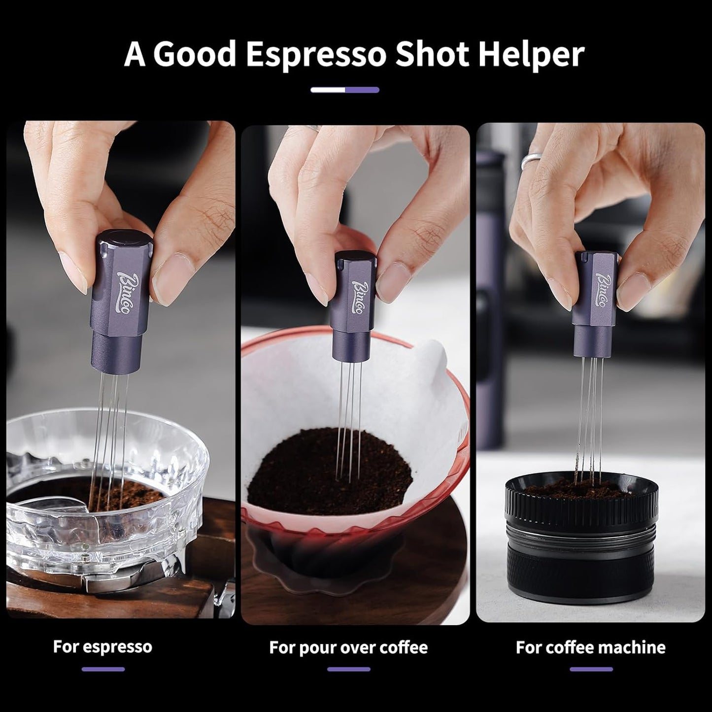 Magnetic WDT Tool - Espresso Stirrer Tool, WDT Espresso Distribution Tool with 6 Stainless Steel Needles and Metal Plate,Easy to Storage and Strong Magnetic