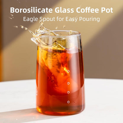 Bincoo GYKF2195 Cold Brew Coffee Maker 450ML, Ice Drip Coffee Brewer,Slow Drip Coffee Maker with Fine Mesh Filter, Adjustable Water Flow (Dark Brown)