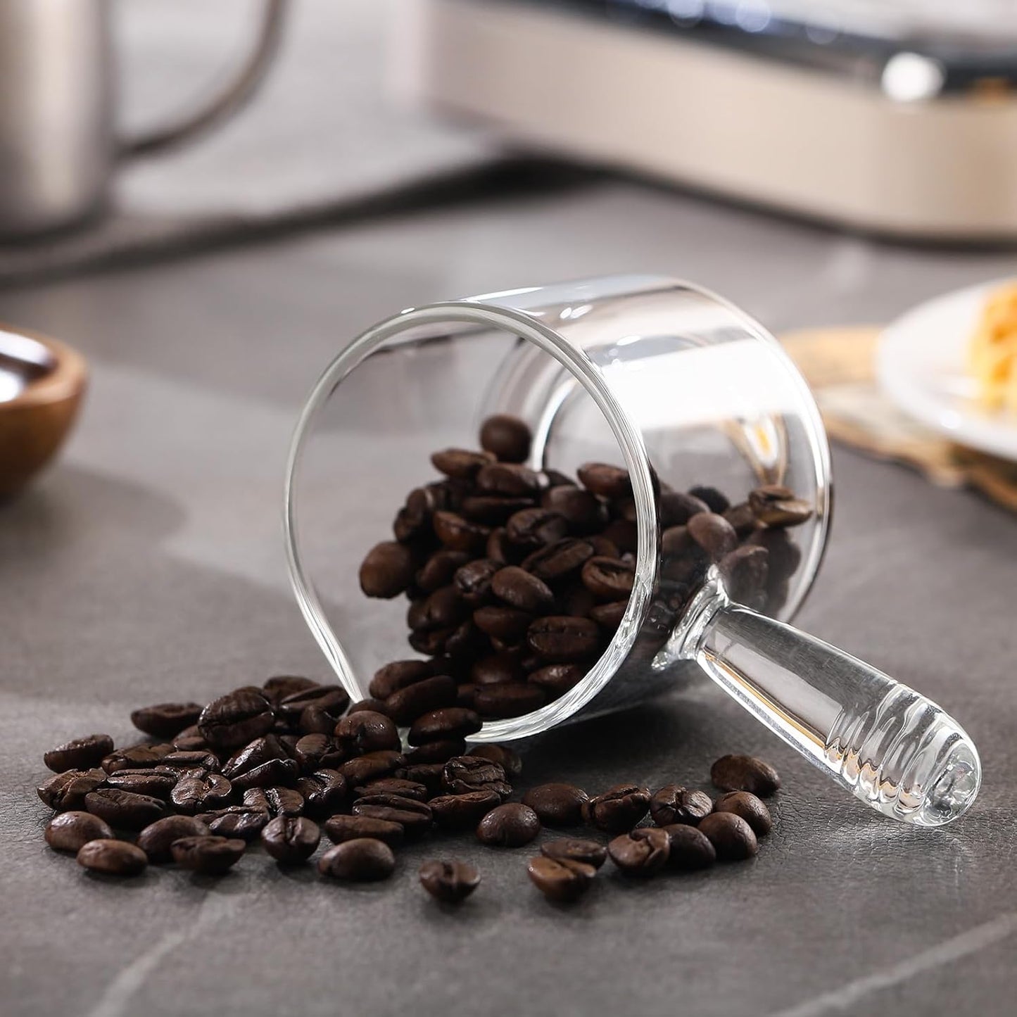 Bincoo Espresso Glass, 150ML Cups with Handle and Dual-Scale, V-Shaped Mouth Measuring Cup, Perfect for Shots and Milk Froth (1)