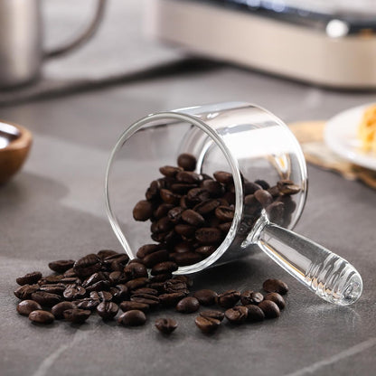 Bincoo Espresso Glass, 150ML Cups with Handle and Dual-Scale, V-Shaped Mouth Measuring Cup, Perfect for Shots and Milk Froth (1)