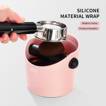 Pink Espresso Knock Box - Bincoo Pink Espresso Machine Knock Box/Espresso Grounds Knock Box, Barista Style Coffee Knock Box for Grounds with Removable Shock-Absorbent Knock Bar and Anti-Slip Base.