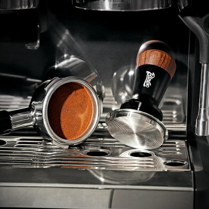58mm Espresso Coffee Tamper - Coffee Tamper with Calibrated Spring Loaded, Espresso Hand Tamper, Flat Stainless Steel Base Espresso Accessories, Adjustable Depth, Wood
