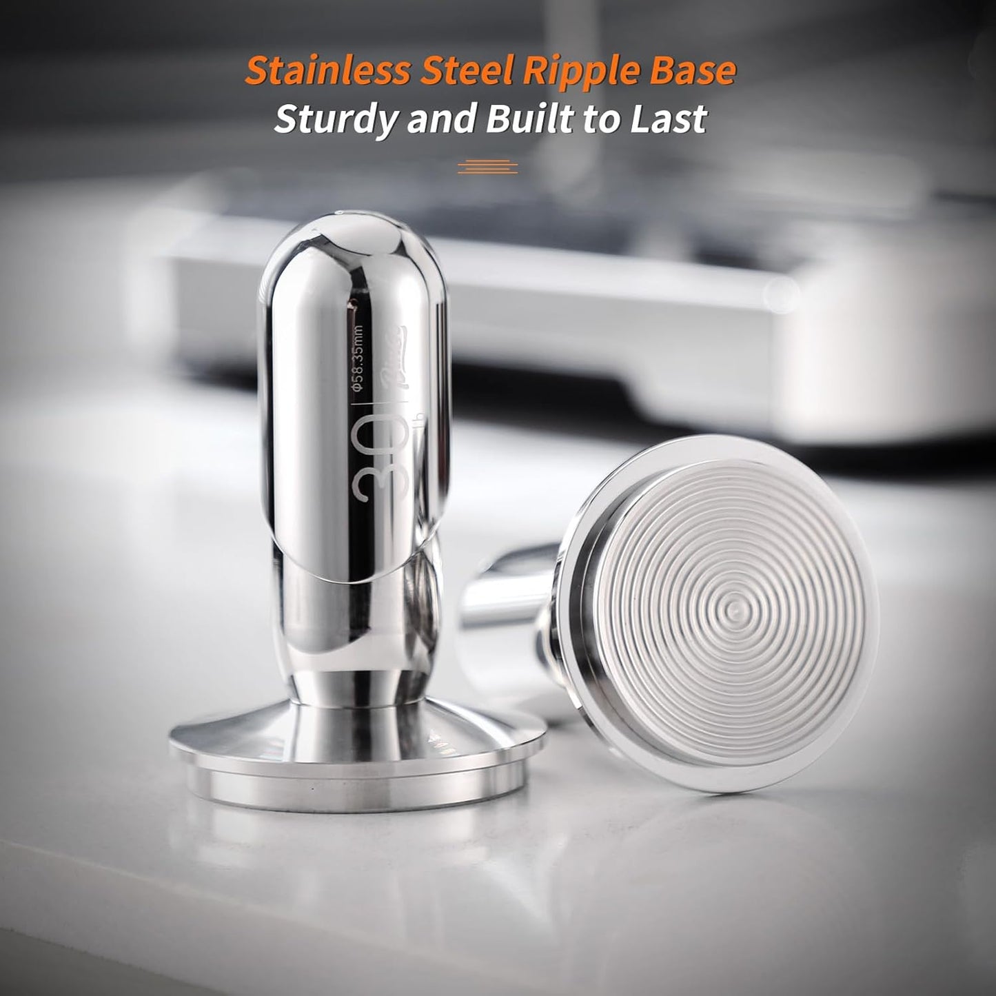 51mm Calibrated Espresso Tamper, 30lb Consistent Pressure Coffee Tamper, Calibrated Tamper for Espresso Machine, Spring Loaded Tamper with Stainless Steel Thread Base (Silver, 51mm)