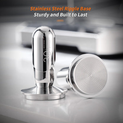 51mm Calibrated Espresso Tamper, 30lb Consistent Pressure Coffee Tamper, Calibrated Tamper for Espresso Machine, Spring Loaded Tamper with Stainless Steel Thread Base (Silver, 51mm)
