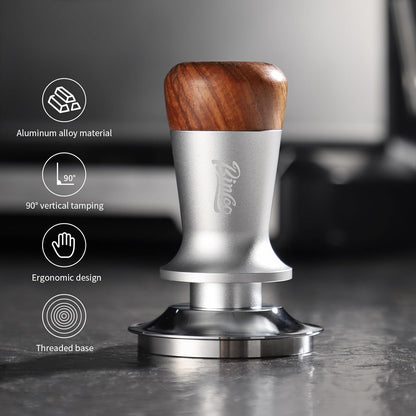 Espresso Tamper 51mm - Level Coffee Tamper for Espresso Machine Accessories,Stainless Steel Ripple Base,Spring Loaded