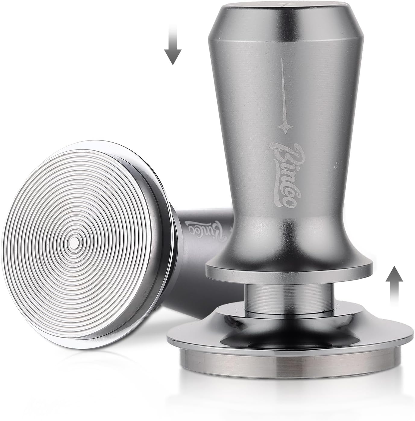 Espresso Coffee Tamper 51mm - Spring Loaded Espresso Tamper, 51mm Espresso Hand Tamper for Barista Home, Stainless Steel Thread Base