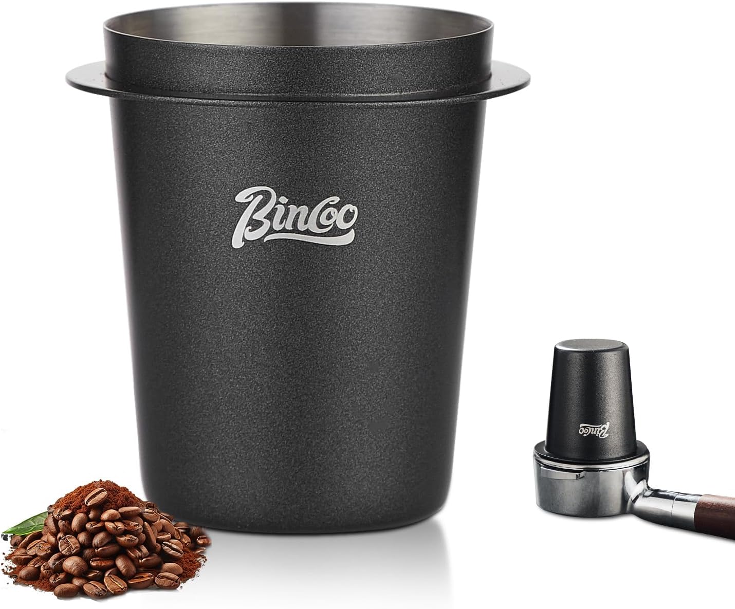 Bincoo Coffee Dosing Cup 58mm, Stainless Steel Espresso Coffee Dosing Cup Coffee Grinder Powder Cup Compatible with 58mm Portafilter (58mm)