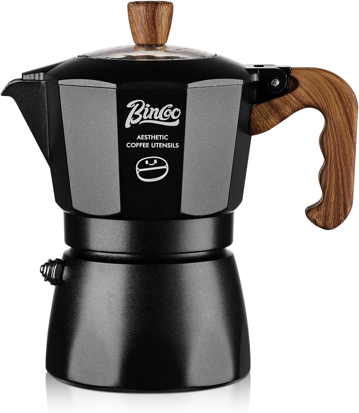 Stovetop Espresso Maker,Classic Aluminum Italian Coffee Maker,2Cups Moka Pot for Italian and Cuban Café Brewing, Double Valve Extraction (Red Black, 2 Cups)