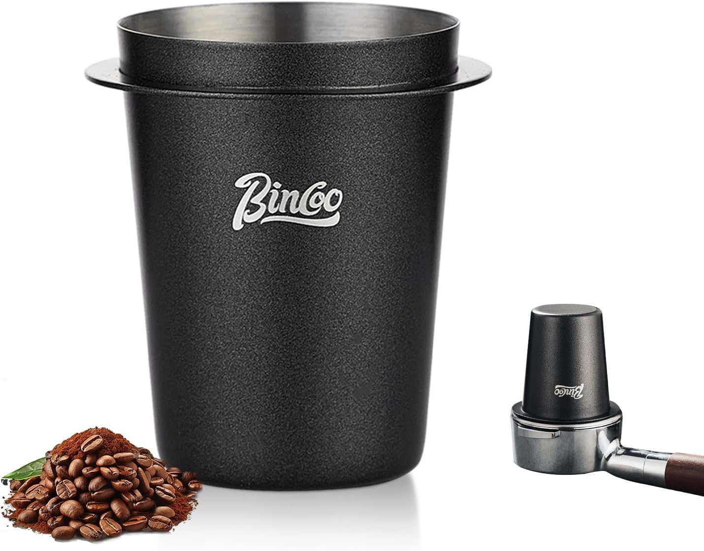 Bincoo Coffee Dosing Cup 58mm, Stainless Steel Espresso Coffee Dosing Cup Coffee Grinder Powder Cup Compatible with 58mm Portafilter (58mm)