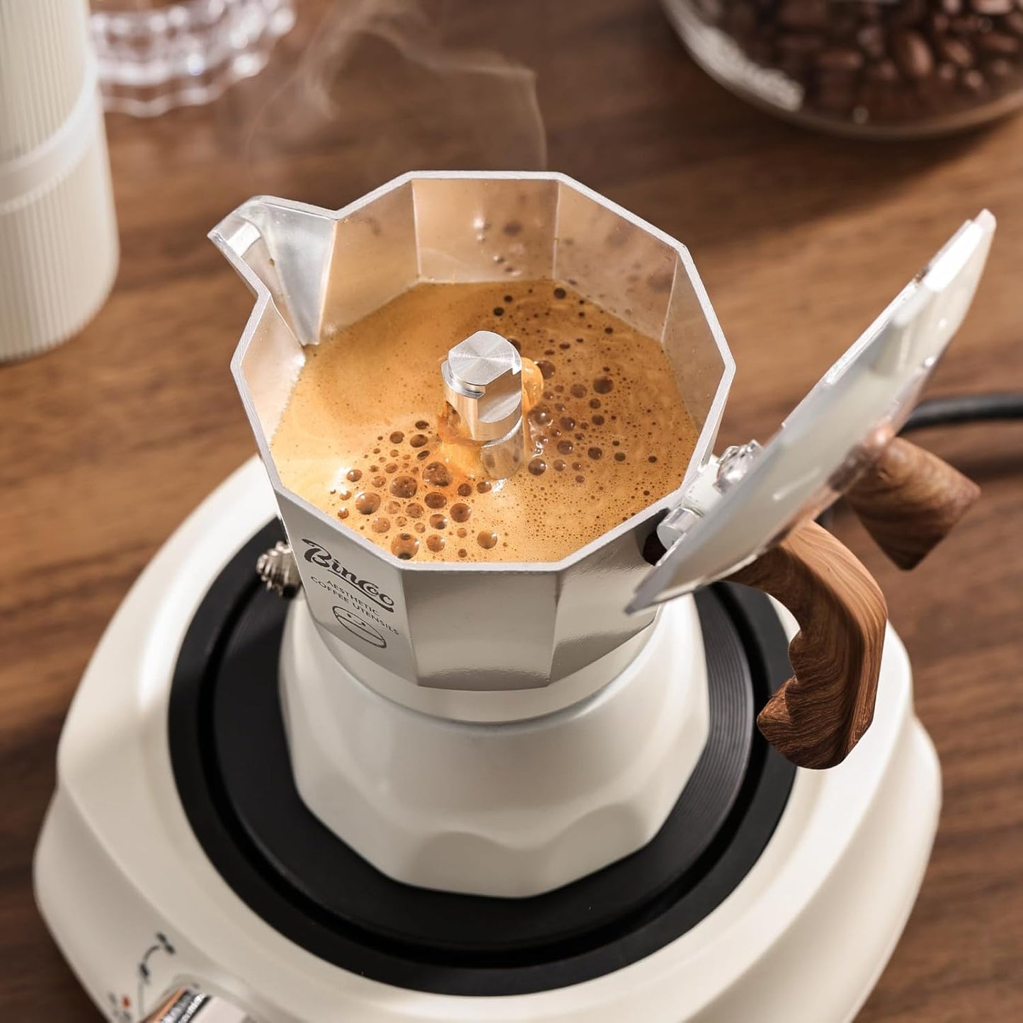 Bincoo Stovetop Espresso Maker - Italian Coffee Maker for Gas & Electric Stove,Small Moka Pot for Italian and Cuban Café Brewing,2 Espresso Cups, Portable