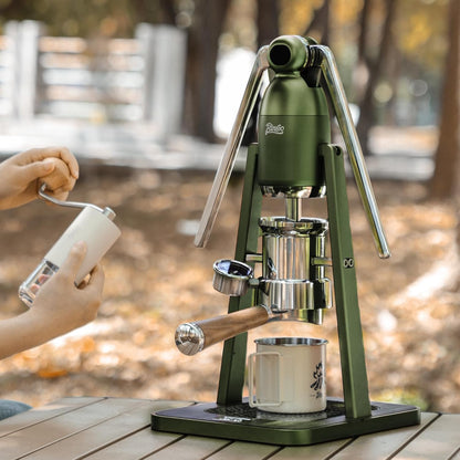 Bincoo Manual Espresso Maker Set - Hand Press Espresso Machine – 12Bar Pressure Profiling, Dual-Lever Manual Coffee Maker with Pre-Infusion, Portable for Custom Espresso Shots, Stainless Steel