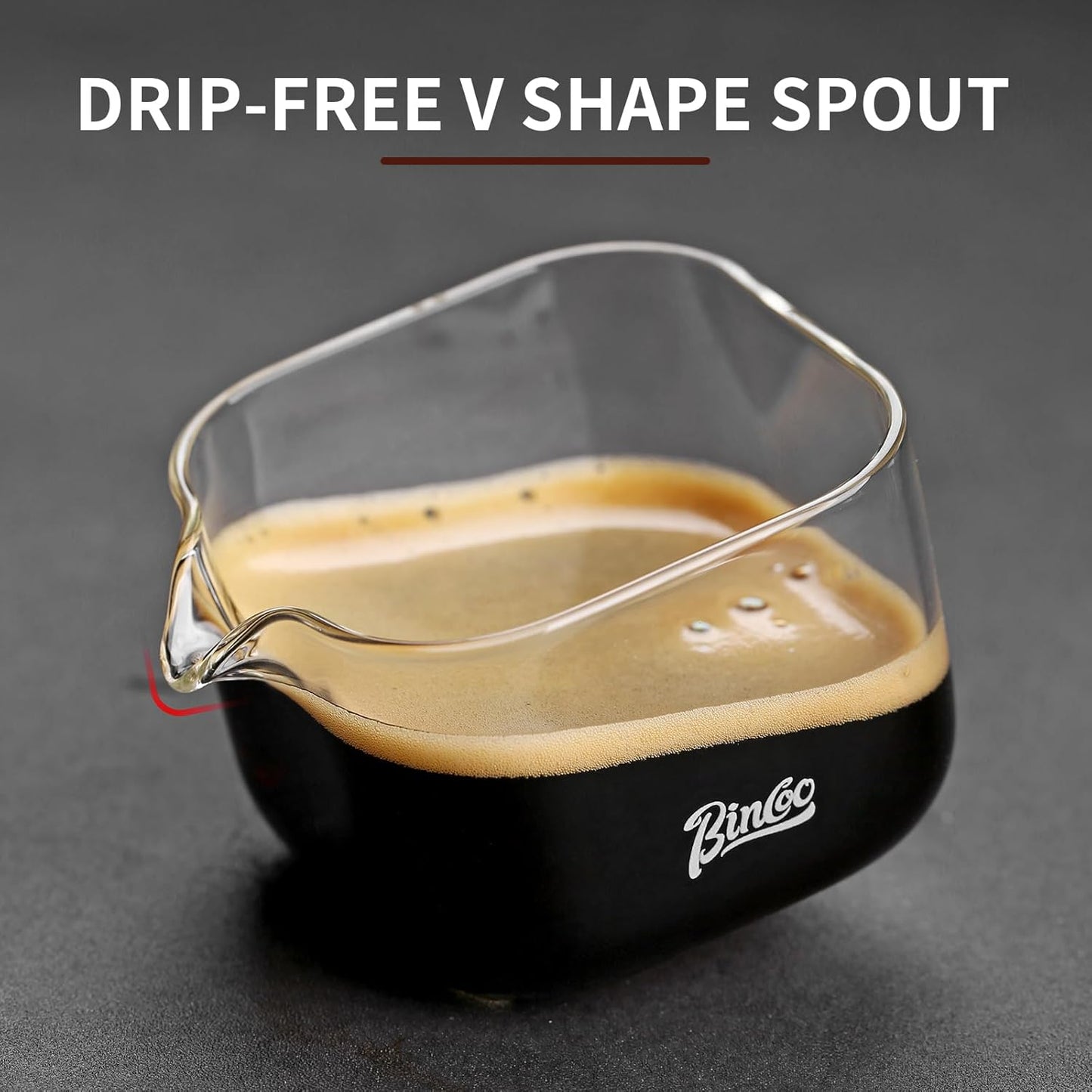 Bincoo Espresso Cups 2-Pack, Espresso Measuring Cup, Espresso Shot Glass V-shape, Espresso Accessories, Glass Measuring Cup, Clear