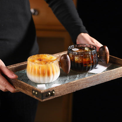 Bincoo GYJ60366 Iced Coffee Cups Set of 2,Clear Glass Coffee Mug Set Latte Glasses,250ml Cappuccino Mugs Espresso Coffee Cups with Handle