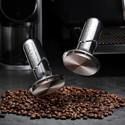51mm Calibrated Espresso Tamper, 30lb Consistent Pressure Coffee Tamper, Calibrated Tamper for Espresso Machine, Spring Loaded Tamper with Stainless Steel Thread Base (Silver, 51mm)