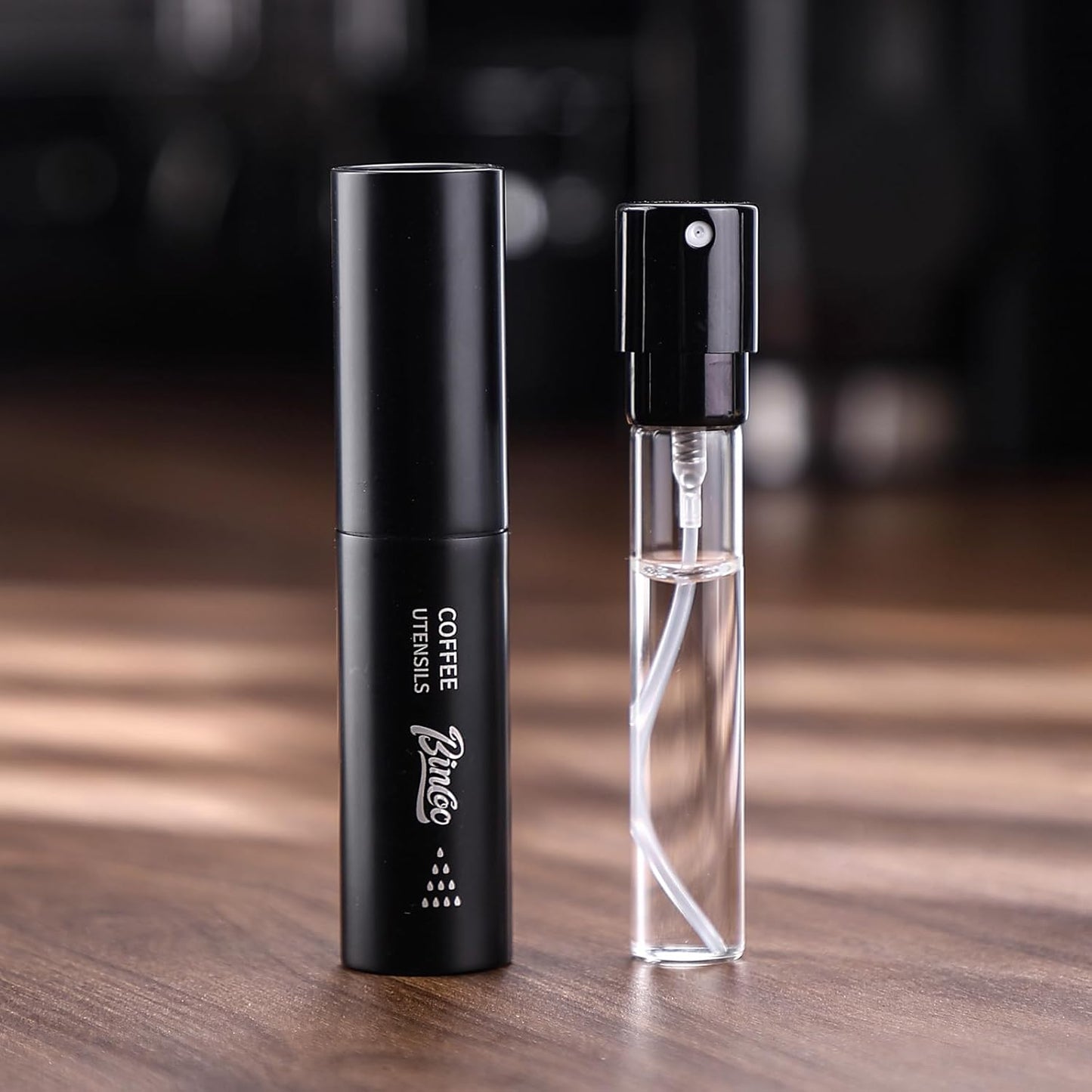 Bincoo GYKF1302 Coffee Spray Bottle - 10ml Capacity Coffee Bean Sprayer, Anti-static Coffee Bean Spritzer, Small and Portable for Travel (Black)