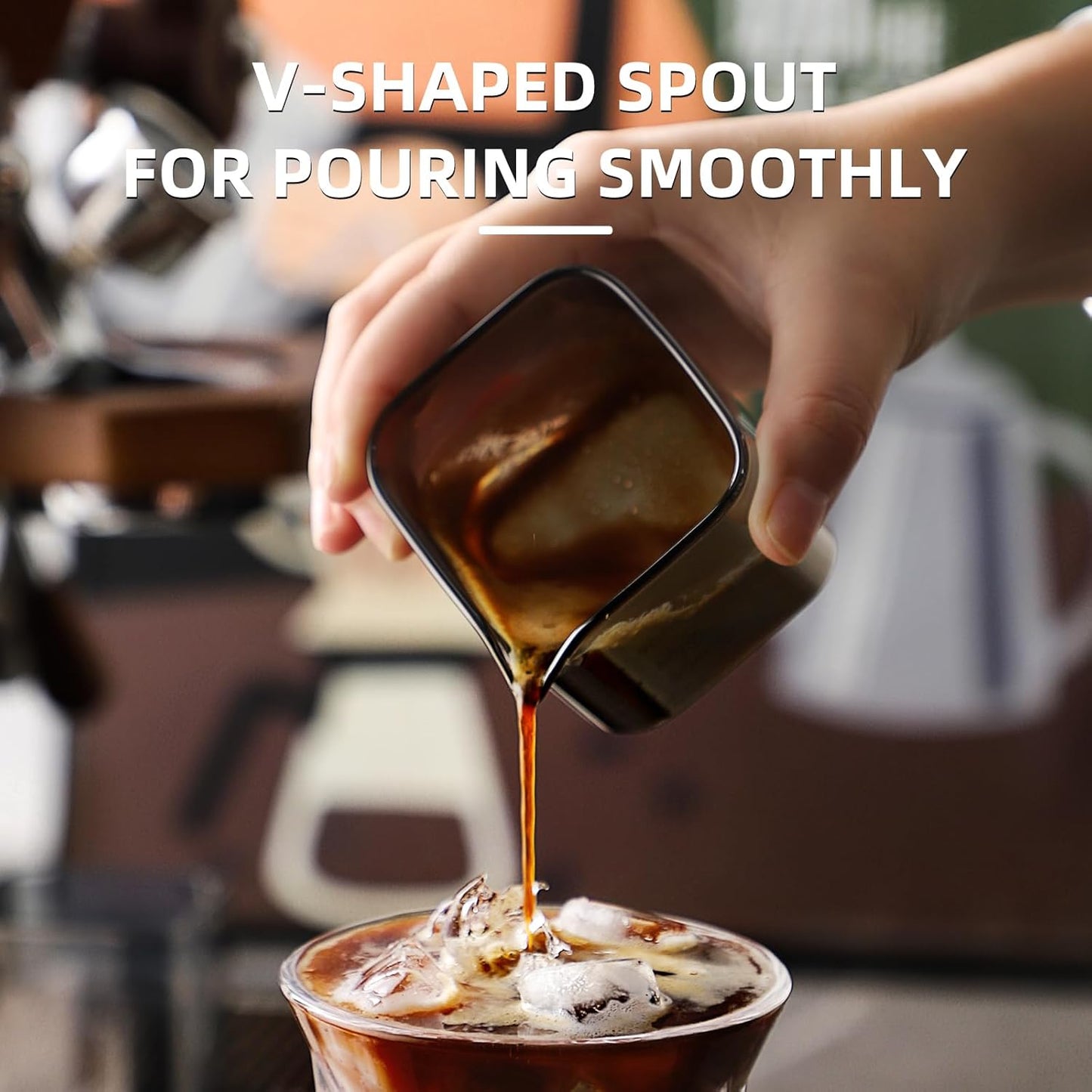 Espresso Cup 2 Pack,Espresso Shot Glass Set with Spout,150ML Espresso Accessories, Glass Shot Cup for Barista