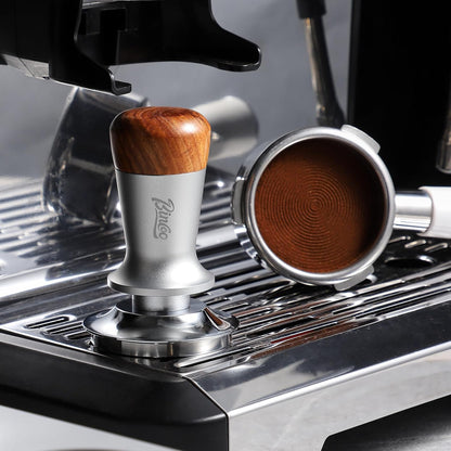 Espresso Tamper 51mm - Level Coffee Tamper for Espresso Machine Accessories,Stainless Steel Ripple Base,Spring Loaded
