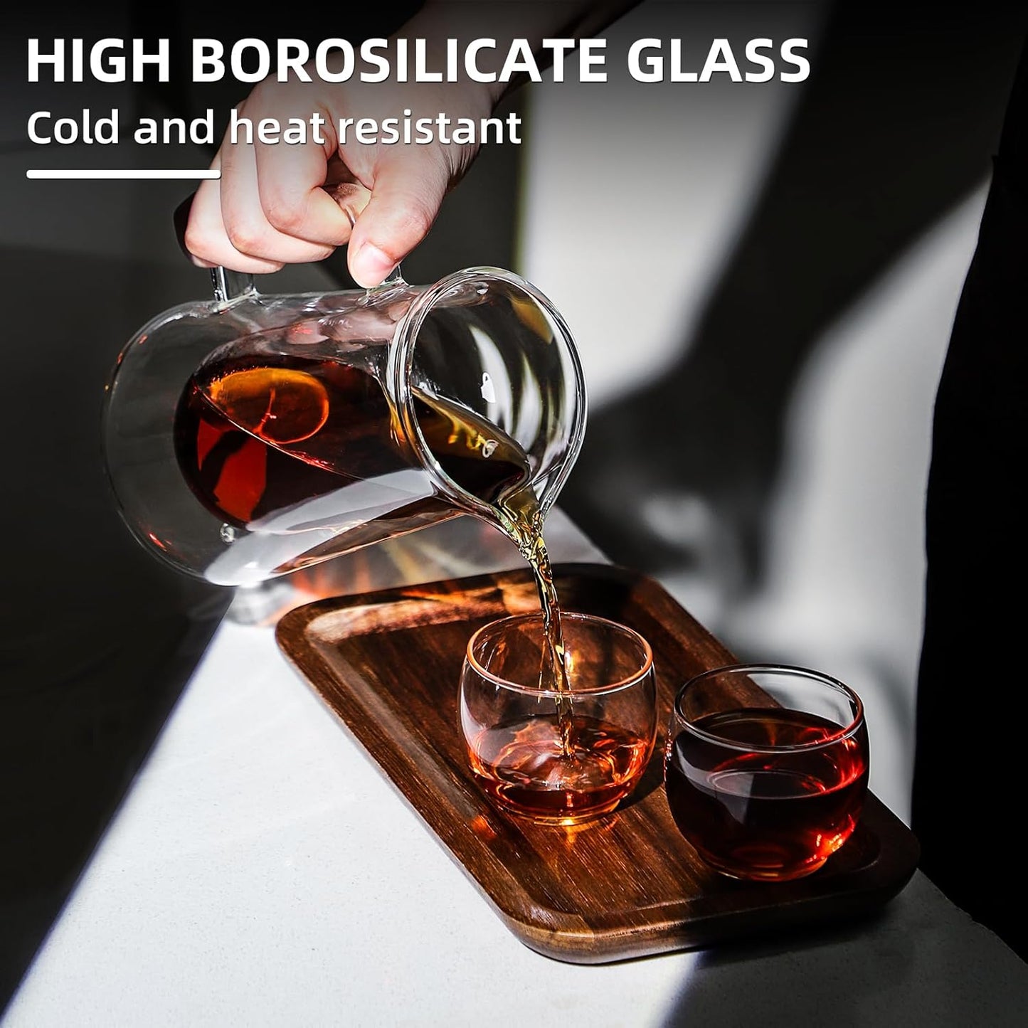 Double Wall Glass Coffee Carafe - Coffee Decanter Coffee Server for Pour Over, Coffee Pot, Borosilicate Glass For Coffee, Tea, Whiskey, Cocktails & All Beverages