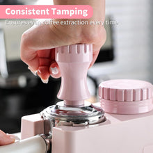 Bincoo 58mm Coffee Tamper Pink Color Premium Espresso Coffee Tamper with Calibrated Spring Loaded Flat Stainless Steel Base, Constant 30lb Espresso Machine Accessories