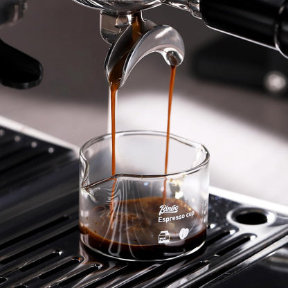 Espresso Shot Glass 2 Pack - 3oz Barista Espresso Cups with Double Spout, 90ML Clear Espresso Shots Cup Set of 2