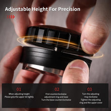 51mm Espresso Coffee Distributor - Adjustable Height Espresso Distribution Tool, Coffee Distributor Leveler with Wood Lid, Espresso Leveler Compatible with 51mm Portafilter