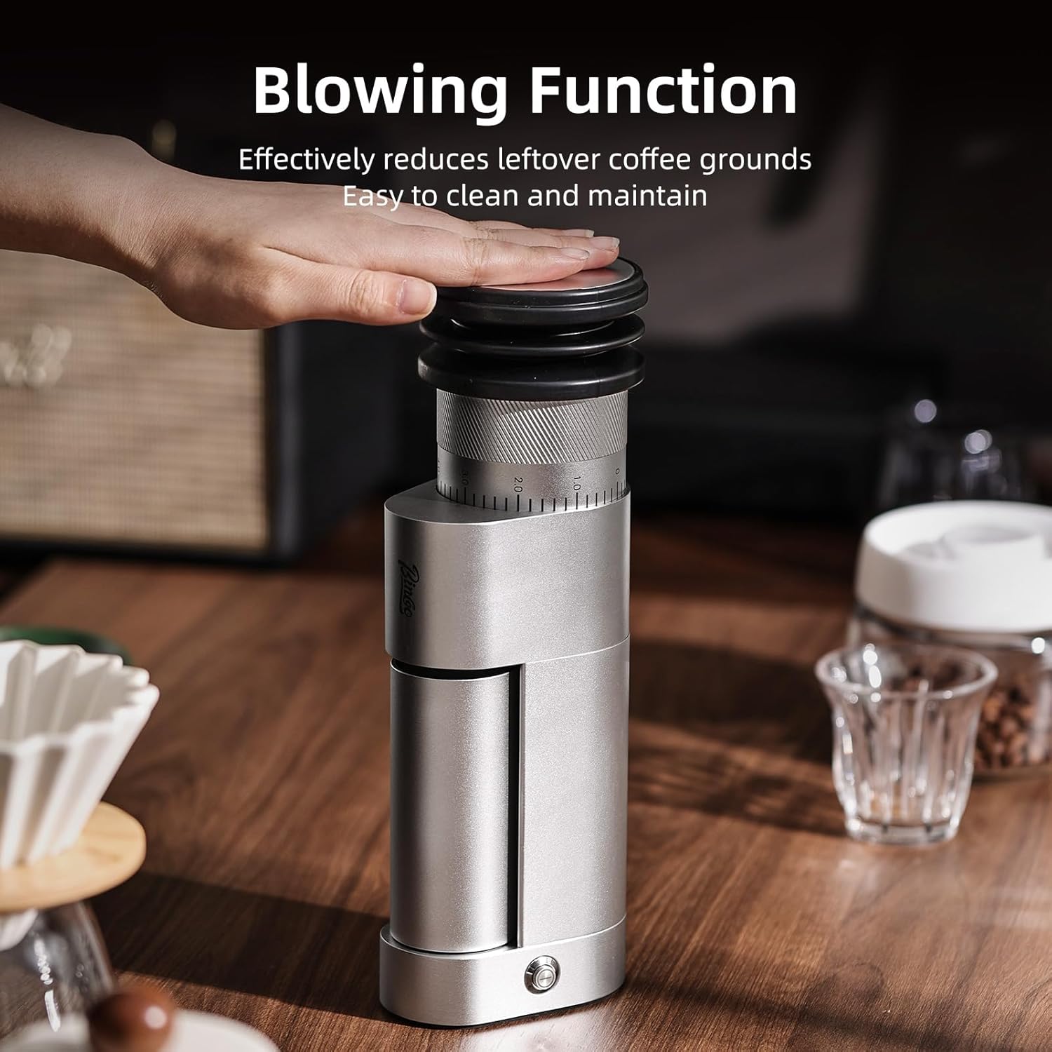 Electric Espresso Grinder - One-Touch Coffee Bean Grinder with