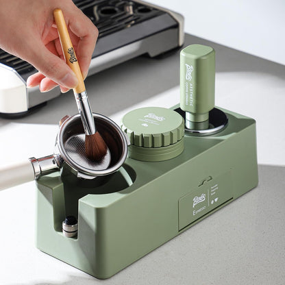 58mm Espresso Tamper - 58mm Coffee Tamper with Spring Loaded and Stainless Steel Ripple Base,Adjustable Depth Espresso Hand Tampers for 58mm Portafilter (Green)