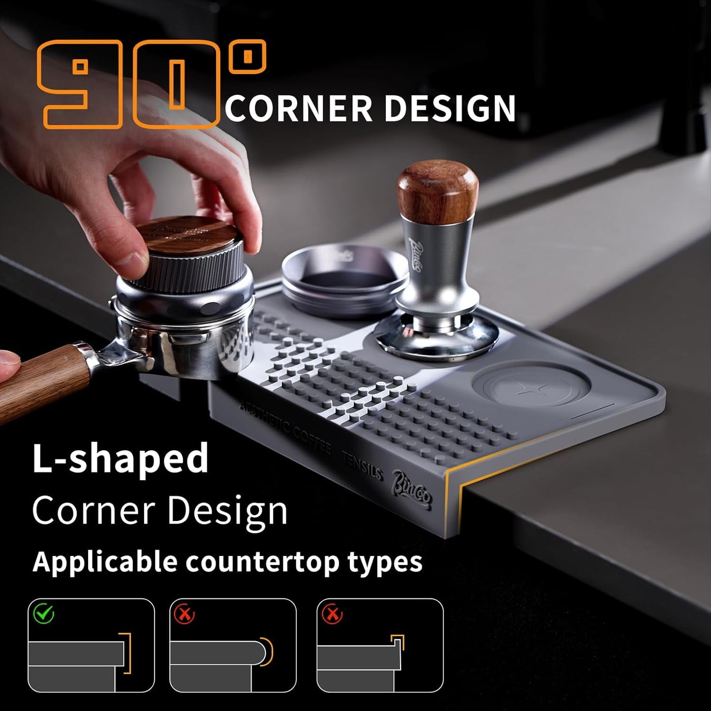 Espresso Tamping Mat - Silicone Coffee Bar Mat Tamper Mat,Espresso Accessory for Baristas Home Kitchen Bar Coffee Shop
