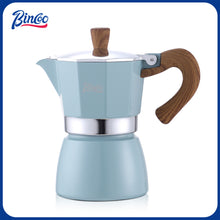 Bincoo Stovetop Espresso Maker - Italian Coffee Maker 5oz, Classic Aluminum Moka Pot for Italian and Cuban Café Brewing, 2-3 Espresso Cup (Blue (150ML))