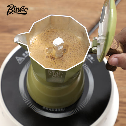 Bincoo Premium Moka Pot Set 6 Color Options Dual Valve System Compact Italian Coffee Maker for Stovetop Brewing