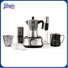 BINCOO Double Valve Moka Pot Home Electric Ceramic Pot Brewing Coffee Pot Espresso Extraction Small Hand-ground Coffee Maker Set 2Cups