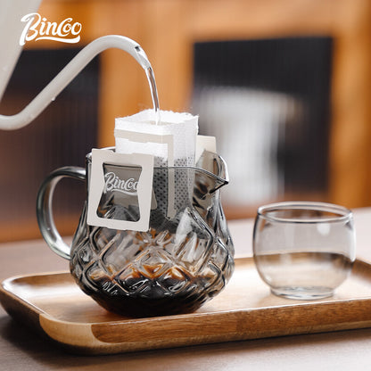 Bincoo 400ml Glass Coffee Share Pot,Teapot and Glass Cup Set for Home Office