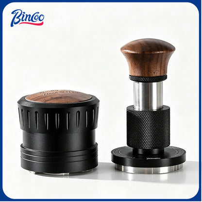BINCOO Coffee Tamper & Distributor 2‑Piece Set Espresso Constant‑Force 30‑lbs Impact Tamper Multi‑Function Tamper Base Kit Coffee Accessories 51MM / 58MM