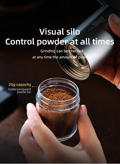 SM04 Portable Manual Coffee Grinder, CNC 420 Steel Six-Star Conical Burr, 16 Adjustable Grind Settings
